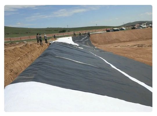 Glatoppervlak HDPE-geomembraan voor de bouw van stortplaatsen, meren en tunnels 50m-200m chemisch bestand