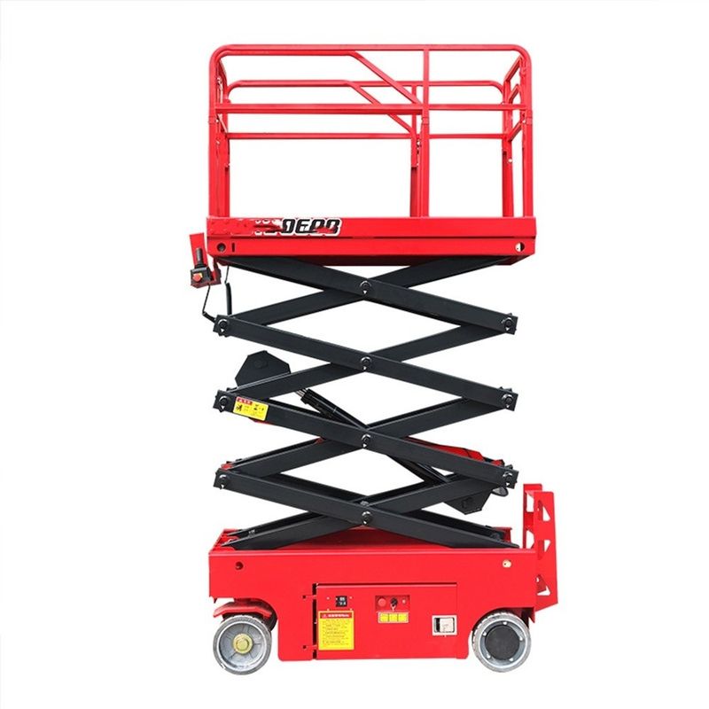 Kledingwinkels profiteren van 6-14 meter elektrische mobiele schaarlift voor luchtwerkplatform